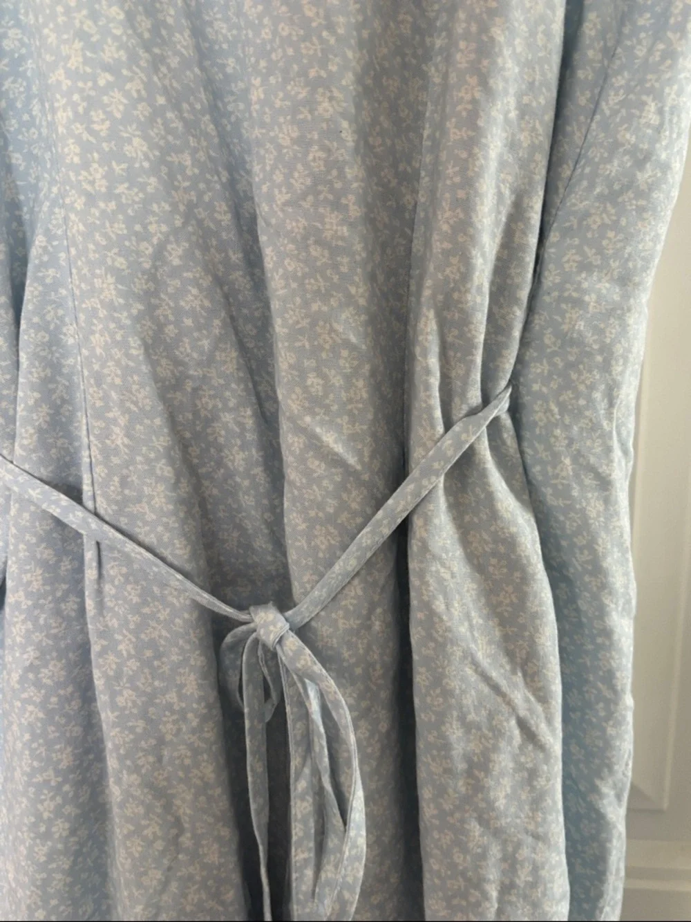 Brandy Melville Light Blue Floral Wrap Dress